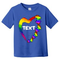Personalize Autism Heart Custom Text Toddler T-Shirt
