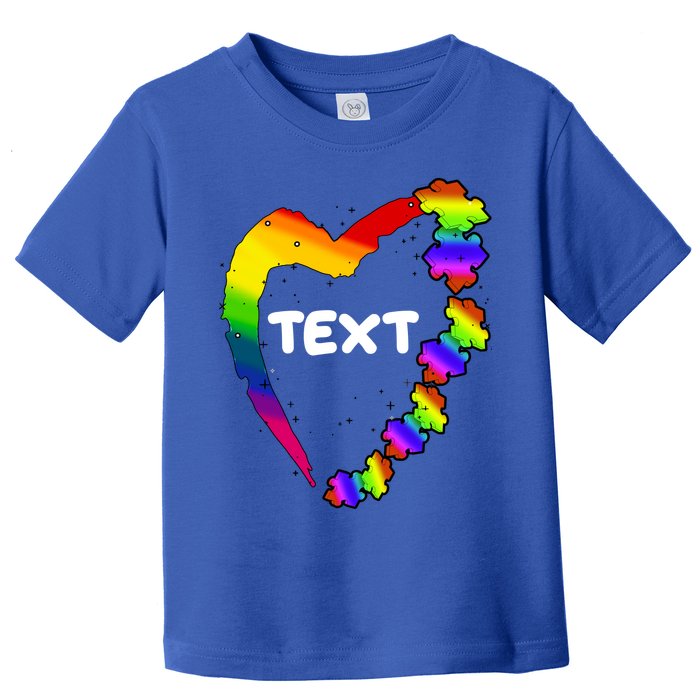 Personalize Autism Heart Custom Text Toddler T-Shirt