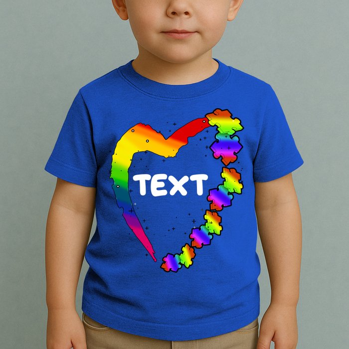 Personalize Autism Heart Custom Text Toddler T-Shirt