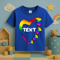 Personalize Autism Heart Custom Text Toddler T-Shirt
