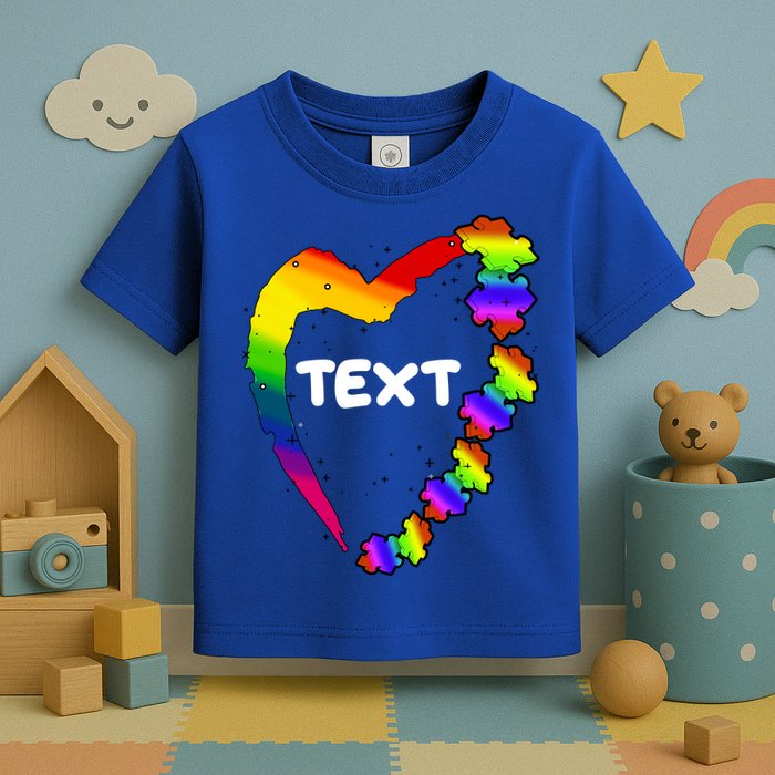 Personalize Autism Heart Custom Text Toddler T-Shirt