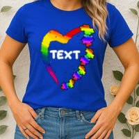 Personalize Autism Heart Custom Text Womens T-Shirt