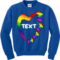 Personalize Autism Heart Custom Text Kids Sweatshirt