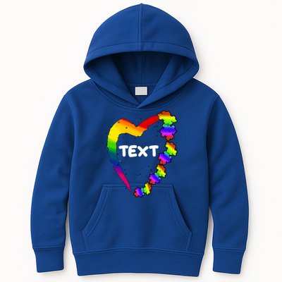 Personalize Autism Heart Custom Text Kids Hoodie