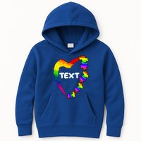 Personalize Autism Heart Custom Text Kids Hoodie