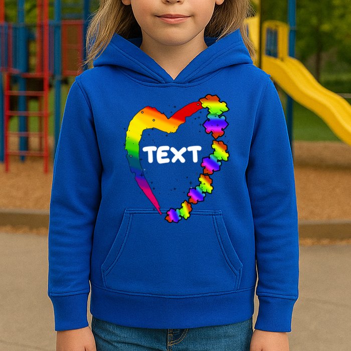 Personalize Autism Heart Custom Text Kids Hoodie