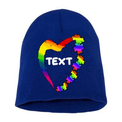 Personalize Autism Heart Custom Text Short Acrylic Beanie