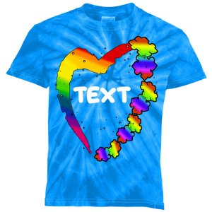 Personalize Autism Heart Custom Text Kids Tie-Dye T-Shirt