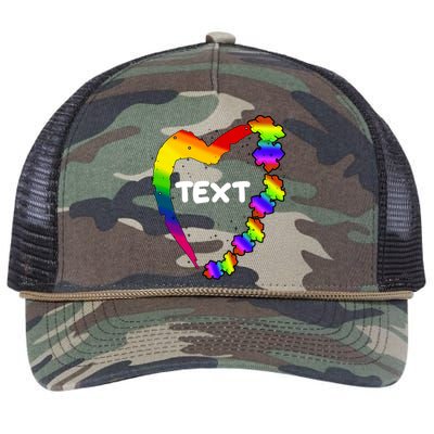 Personalize Autism Heart Custom Text Retro Rope Trucker Hat Cap