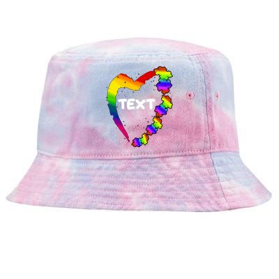 Personalize Autism Heart Custom Text Tie-Dyed Bucket Hat