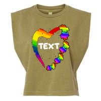 Personalize Autism Heart Custom Text Garment-Dyed Women's Muscle Tee