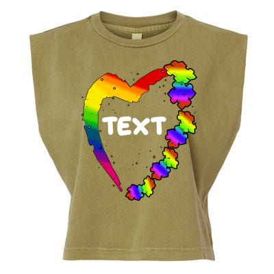 Personalize Autism Heart Custom Text Garment-Dyed Women's Muscle Tee