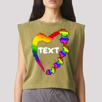 Personalize Autism Heart Custom Text Garment-Dyed Women's Muscle Tee