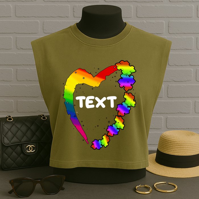 Personalize Autism Heart Custom Text Garment-Dyed Women's Muscle Tee