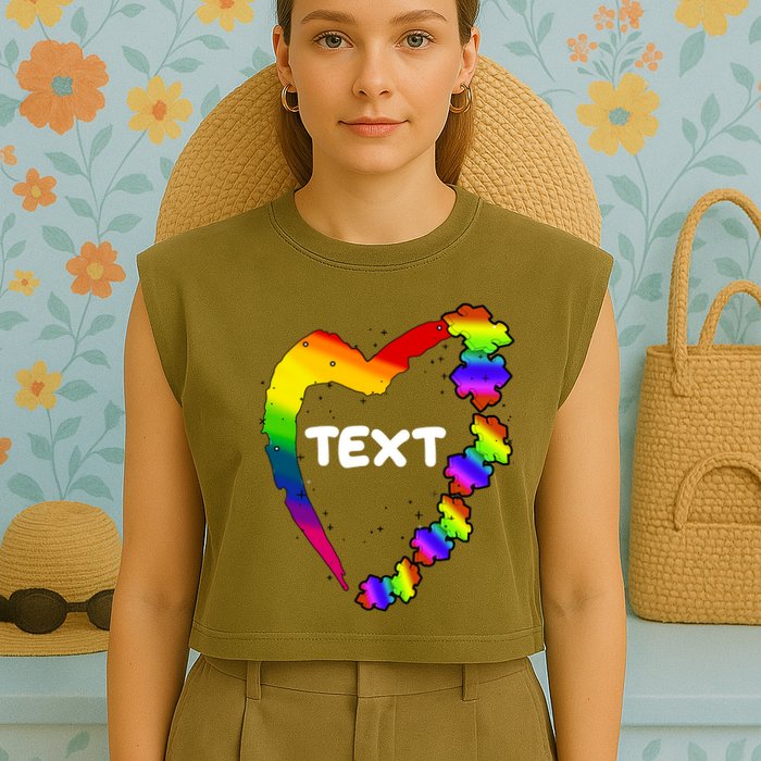 Personalize Autism Heart Custom Text Garment-Dyed Women's Muscle Tee