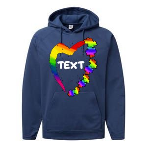 Personalize Autism Heart Custom Text Performance Fleece Hoodie