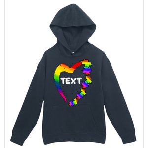 Personalize Autism Heart Custom Text Urban Pullover Hoodie