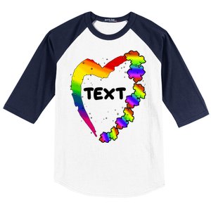 Personalize Autism Heart Custom Text Baseball Sleeve Shirt