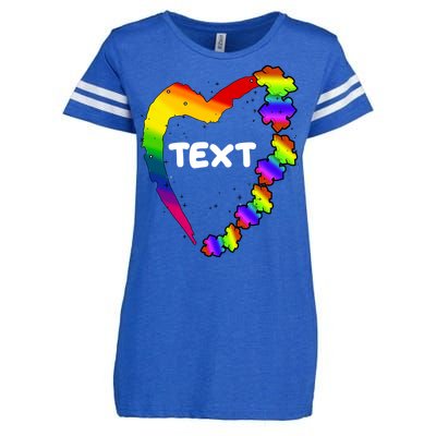 Personalize Autism Heart Custom Text Enza Ladies Jersey Football T-Shirt