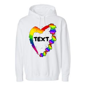 Personalize Autism Heart Custom Text Garment-Dyed Fleece Hoodie