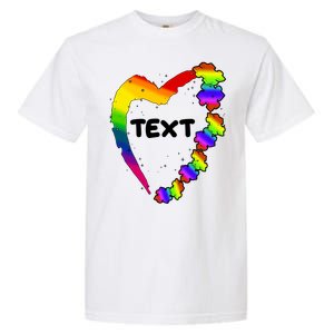 Personalize Autism Heart Custom Text Garment-Dyed Heavyweight T-Shirt