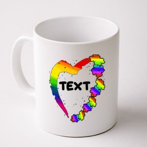 Personalize Autism Heart Custom Text Coffee Mug