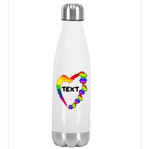 Personalize Autism Heart Custom Text Stainless Steel Insulated Water Bottle