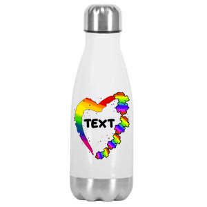 Personalize Autism Heart Custom Text Stainless Steel Insulated Water Bottle