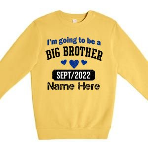 Personalize Big Brother Custom Date And Name Premium Crewneck Sweatshirt