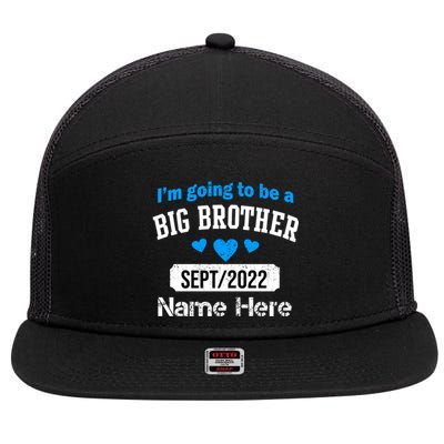 Personalize Big Brother Custom Date And Name 7 Panel Mesh Trucker Snapback Hat