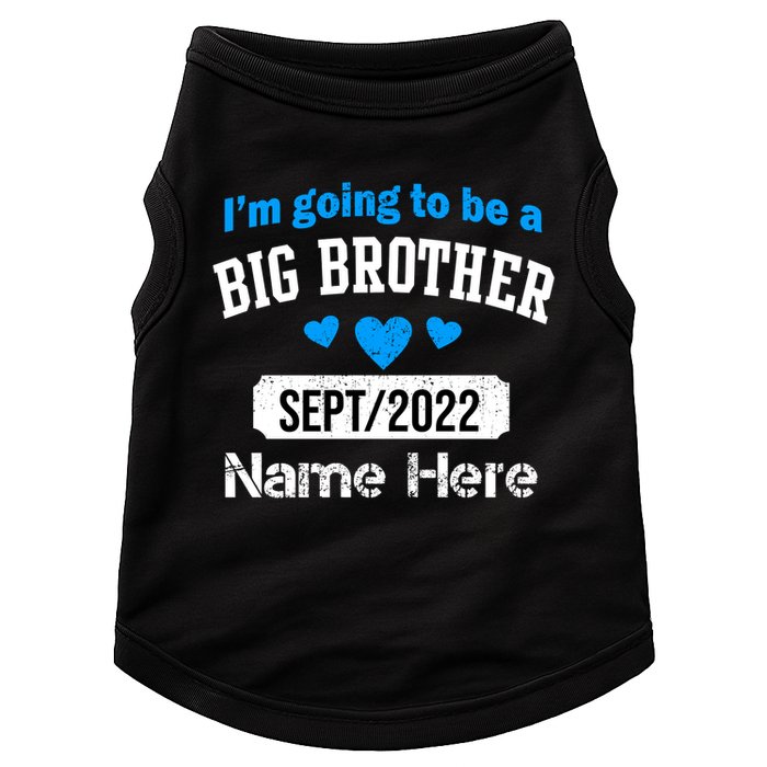 Personalize Big Brother Custom Date And Name Doggie Tank