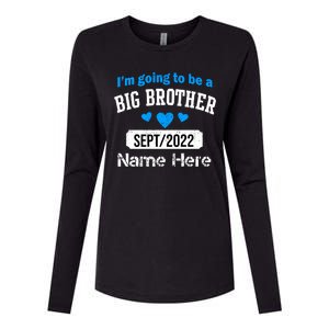 Personalize Big Brother Custom Date And Name Womens Cotton Relaxed Long Sleeve T-Shirt