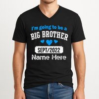 Personalize Big Brother Custom Date And Name V-Neck T-Shirt