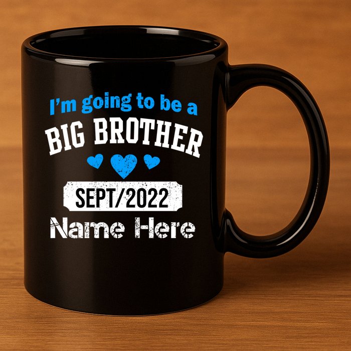 Personalize Big Brother Custom Date And Name 11oz C Handle Ceramic Mug