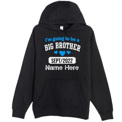 Personalize Big Brother Custom Date And Name Premium Pullover Hoodie
