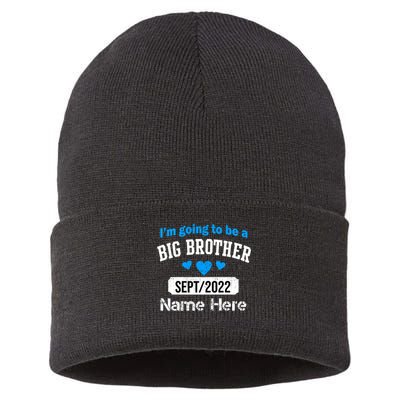 Personalize Big Brother Custom Date And Name Sustainable Knit Beanie
