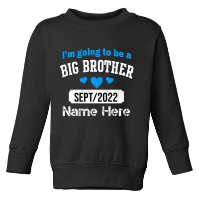 Personalize Big Brother Custom Date And Name Toddler Sweatshirt