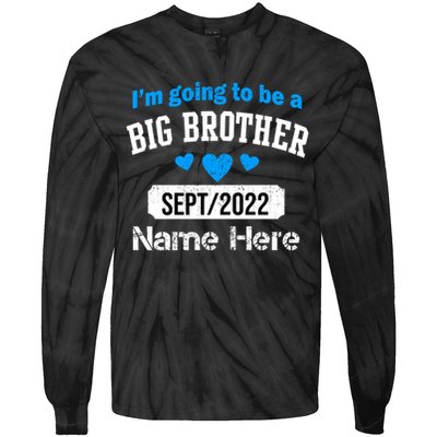 Personalize Big Brother Custom Date And Name Tie-Dye Long Sleeve Shirt