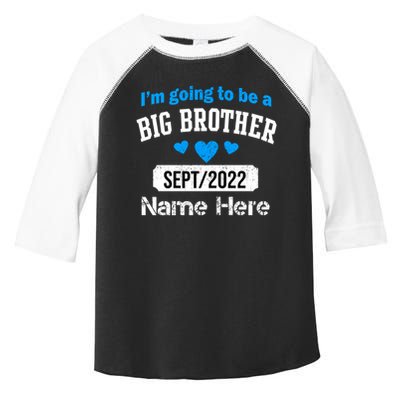 Personalize Big Brother Custom Date And Name Toddler Fine Jersey T-Shirt