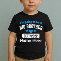 Personalize Big Brother Custom Date And Name Toddler T-Shirt