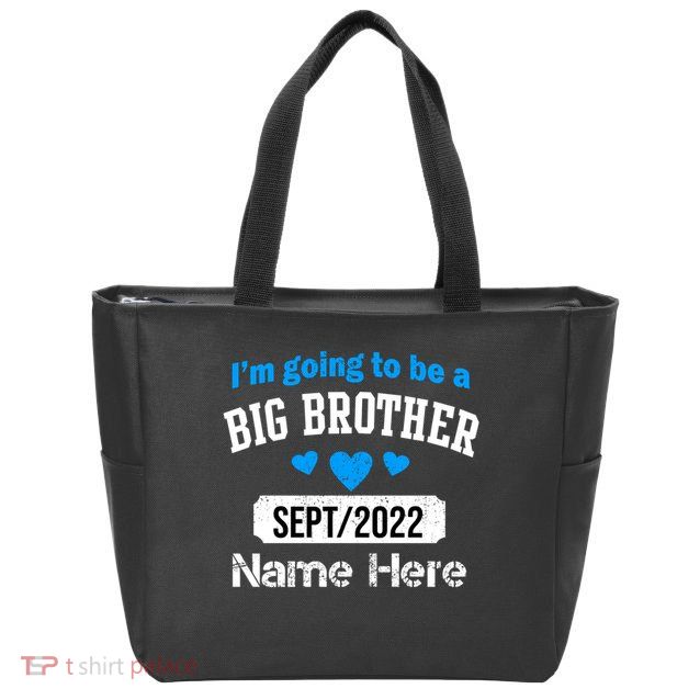 Personalize Big Brother Custom Date And Name Zip Tote Bag