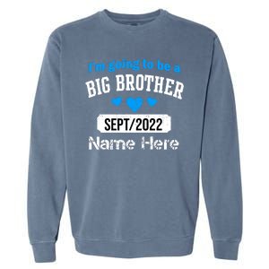 Personalize Big Brother Custom Date And Name Garment-Dyed Sweatshirt