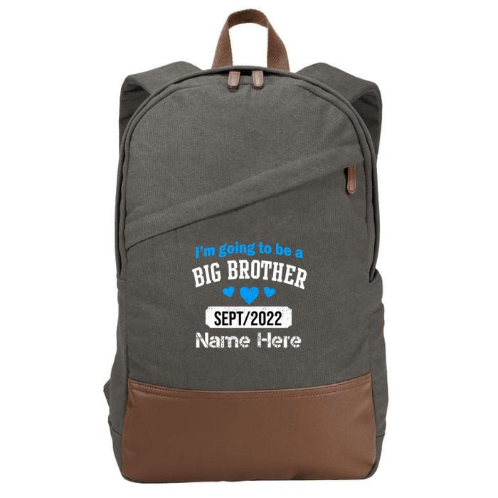 Personalize Big Brother Custom Date And Name Cotton Canvas Backpack