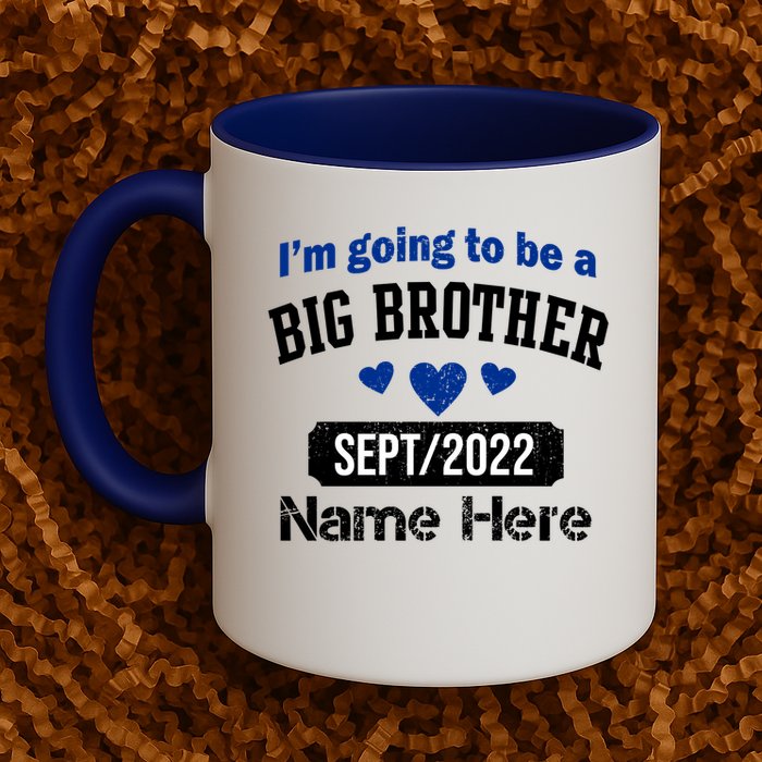 Personalize Big Brother Custom Date And Name Mug