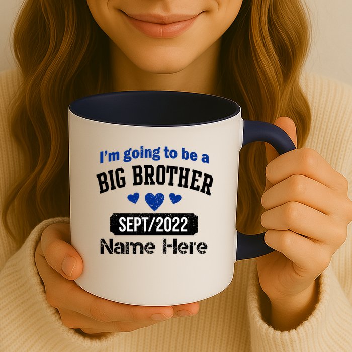 Personalize Big Brother Custom Date And Name Mug