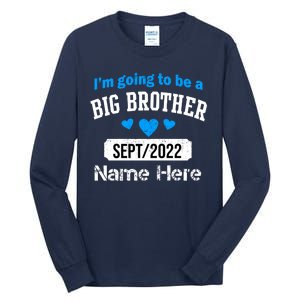 Personalize Big Brother Custom Date And Name Tall Long Sleeve T-Shirt