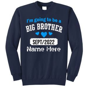 Personalize Big Brother Custom Date And Name Tall Sweatshirt