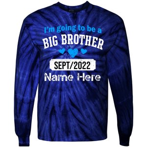 Personalize Big Brother Custom Date And Name Tie-Dye Long Sleeve Shirt