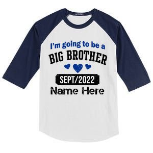 Personalize Big Brother Custom Date And Name Kids Colorblock Raglan Jersey