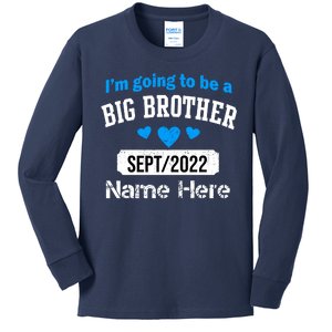 Personalize Big Brother Custom Date And Name Kids Long Sleeve Shirt